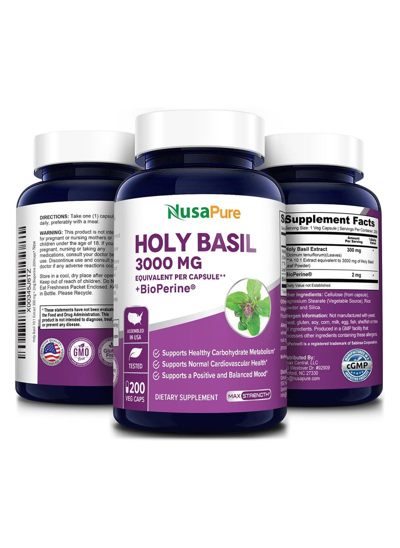 NusaPure - Holy Basil 3 000 Mg With Bioperine 200Vcaps. - Image 1