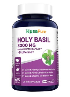 Holy Basil 3 000 Mg With Bioperine 200Vcaps.