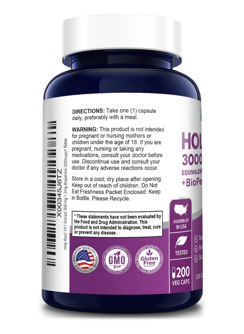NusaPure - Holy Basil 3 000 Mg With Bioperine 200Vcaps. - Image 1