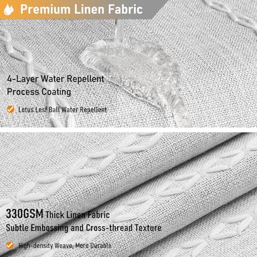 BTTN Boho Farmhouse Shower Curtain - Linen Rustic Heavy Duty Striped Fabric Shower Curtain Set with Tassel, Bohemian Vintage Country Cloth Shower Curtains for Bathroom，Grey，72" W x 84" L (Pack of 1) - Image 4