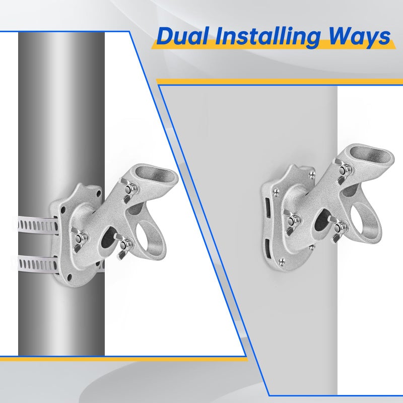 Anovo Flag Pole Kit- Upgraded Holder, Stainless Steel 5 FT Flag Poles with1 Inch Metal 360Â° Rotating Flag Pole Rings Two-Position Flag Pole Bracket Mounting for Outside House Porch (5 FT-Sliver) - Image 5