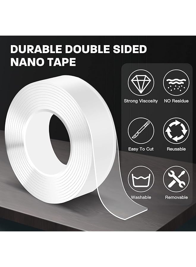 إيروريكس عبوتان من شريط نانو مزدوج الجوانب، شريط نانو لاصق قوي قابل لإعادة الاستخدام وقابل للغسل ولا يترك أثرًا، شريط جل قوي للسجاد والصور والملصقات والجدران وحفلات المطبخ، 3 متر × 2 سم - Image 3