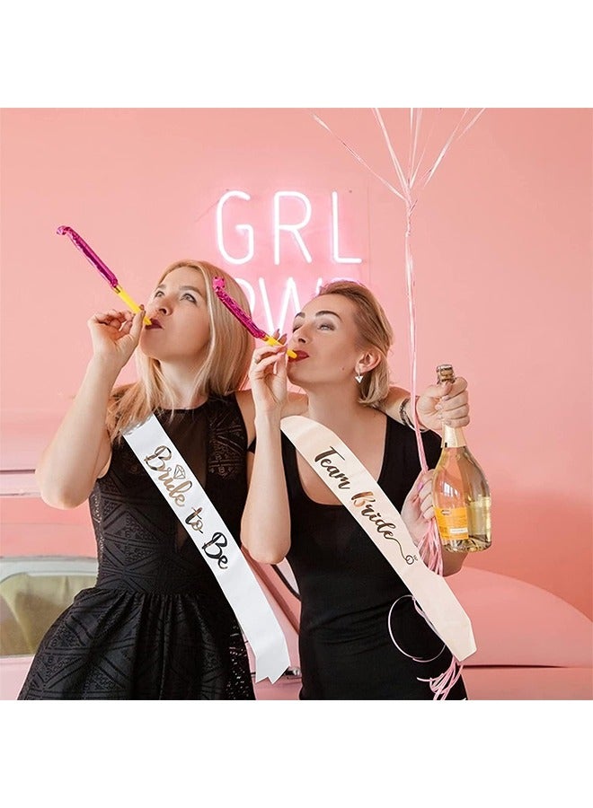 أوشن مجموعة وشاح العروس البيضاء -1 وشاح العروس البيضاء و 6 وشاح حفلات العزاب - Image 4