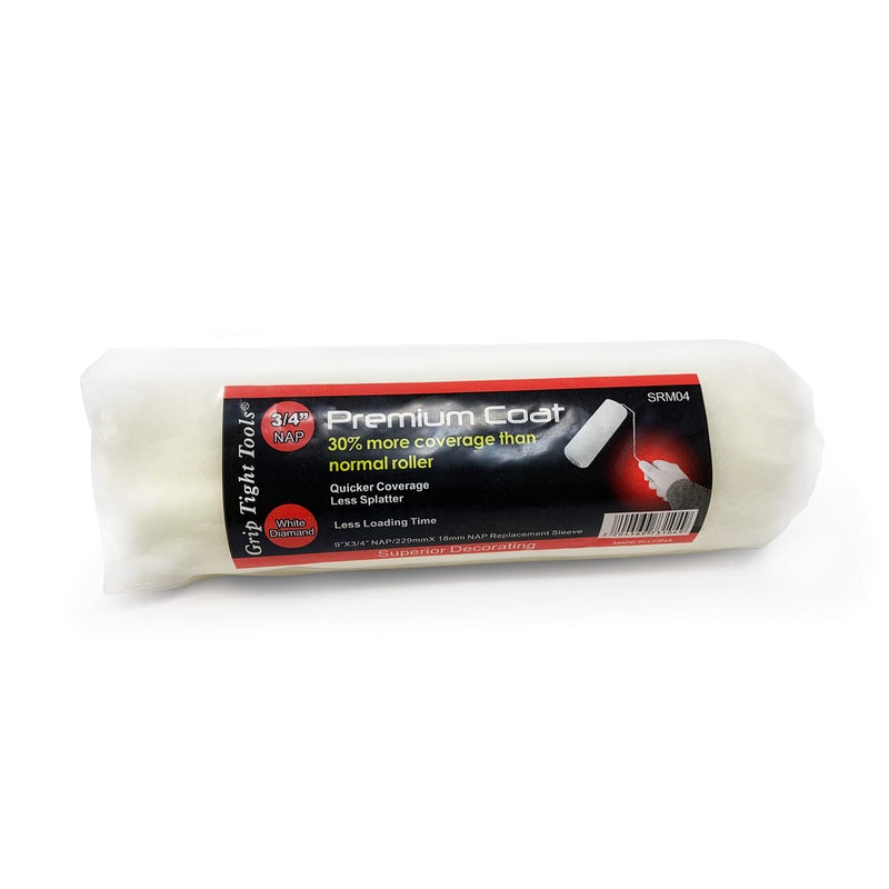 Grip Tight Tools SRM02 Premium Paint Roller Cover, 9" Roller, 3/8" Nap - Image 1