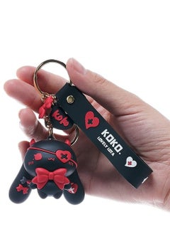 Keychain for Girls, Star Moon Rabbit Key Ring, Charm Bag Accessory, Pendant, Best Friend Gift, 1 Pcs, Black
