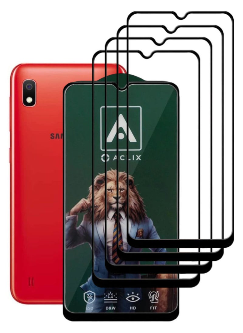 ACLIX 4 Pieces Antistatic ESD Dustproof Premium Quality High Definition Tempered Glass Screen Protector Designed For Samsung Galaxy A10 - Image 1