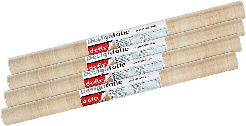 DC Fix 346-0219-4PK Decorative Self-Adhesive Film, Maple Wood, 17" x 78" Roll, 4-Pack - Image 2