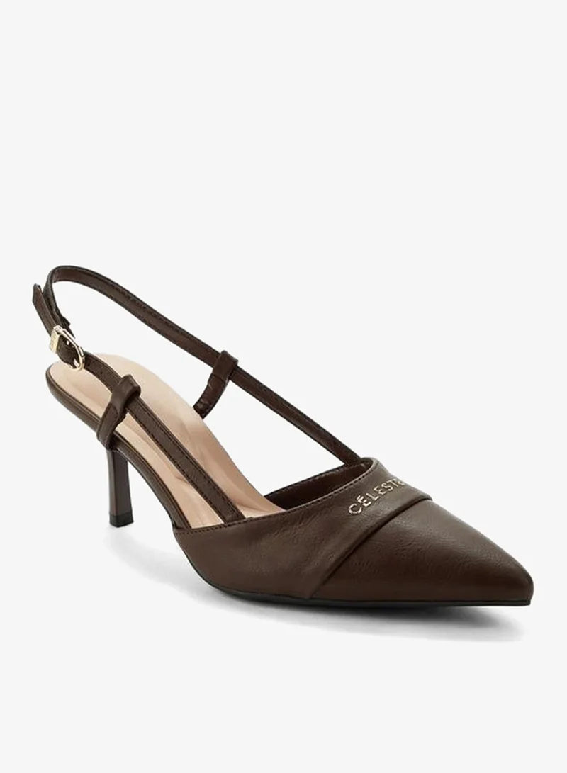 Celeste BROWN Women Stiletto Heel Pointed Toe Shoes for Women | Best Price UAE