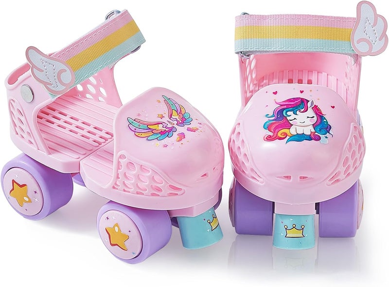 YYZIIOQ Kids Adjustable Roller Skates for Toddlers Age 2-4 - Pink - Image 1