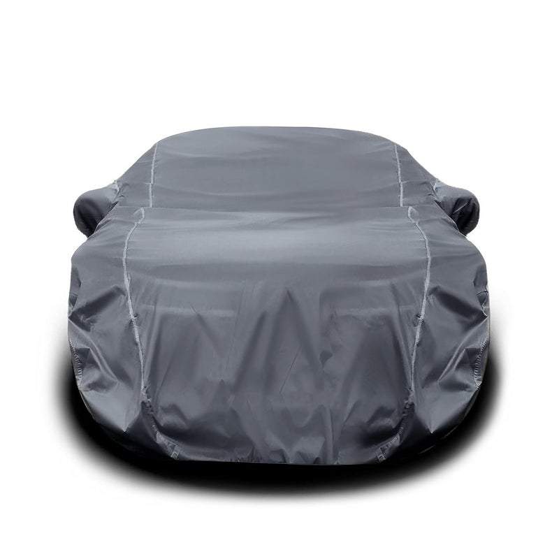 PODWILS Hyundai Xcent Car Cover Waterproof / Xcent Cover Waterproof / Hyundai Xcent Car Body Cover Waterproof / Xcent Body Cover Waterproof / Car Cover Xcent Hyundai Waterproof / Car Cover Hyundai Xcent Waterproof / Waterproof Car Cover For Hyundai Xcent With Triple Stitched Fully Elastic Ultra Surface Body Protection (Grey) - Image 2