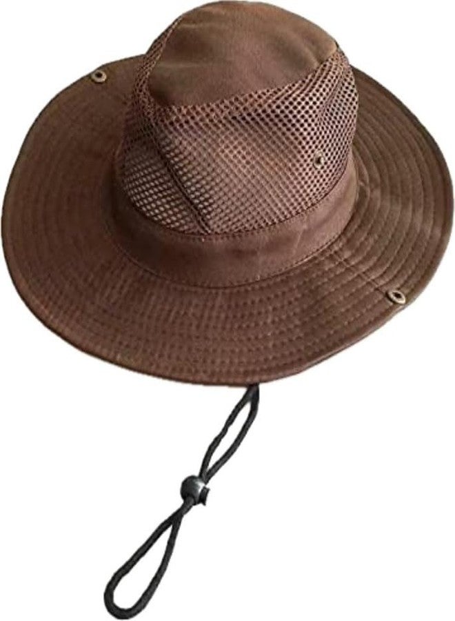 Zeki Straw hat Hat Men Outdoor Hat Knight Cap Wide Straw Hat Summer Autumn Tourism Hiking Beach Sun Cap Fisherman's Hat Monochrome Matte (Khakhi) - Image 5