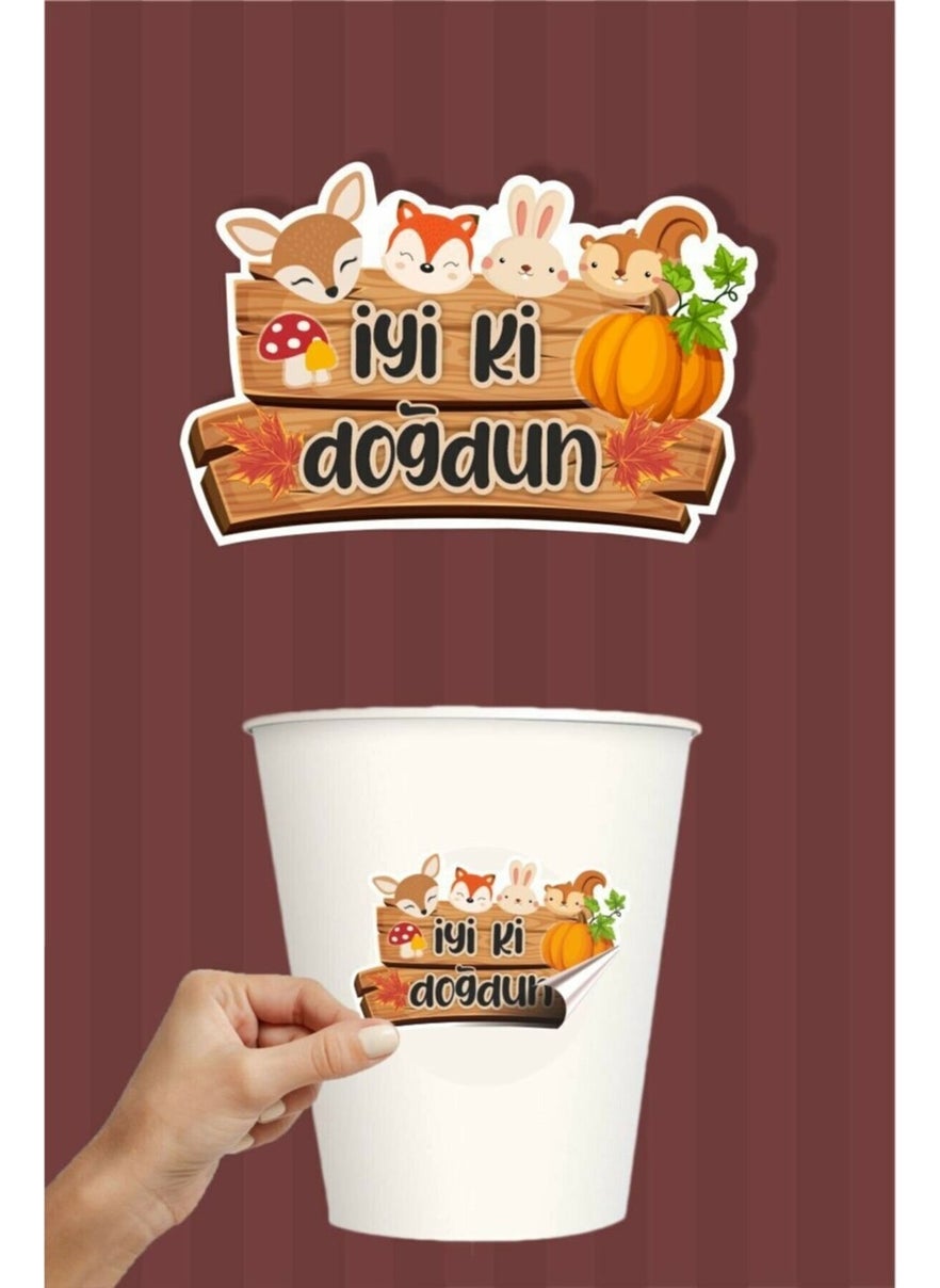 Neşeli Günlerim My Happy Days Forest Animals Concept Sticker 20 Adhesive Paper 