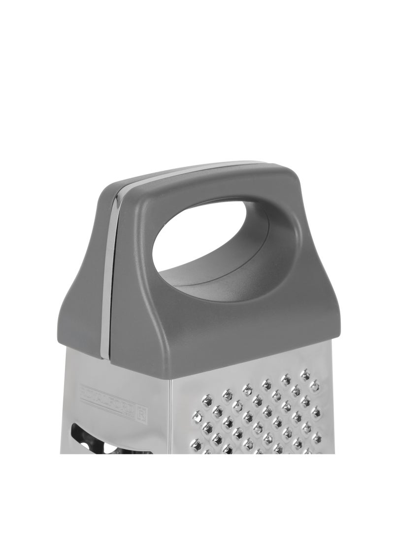 Royalford Stainless Steel 4-Sided Grater- RF12344/ with TPR Base and PP Handle, Light-Weight and Compact Design/ Multiple Grating Style, Suitable for any Kind of Grating Fruits, Vegetables, Cheese Silver - Image 4