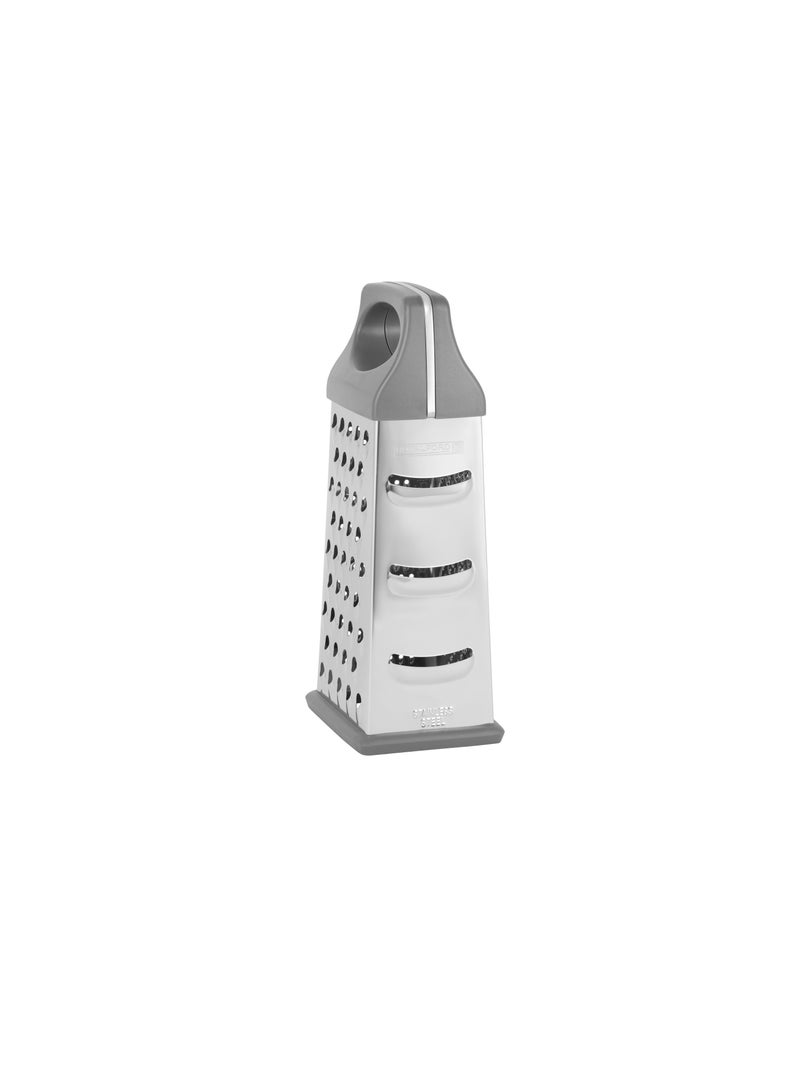 Royalford Stainless Steel 4-Sided Grater- RF12344/ with TPR Base and PP Handle, Light-Weight and Compact Design/ Multiple Grating Style, Suitable for any Kind of Grating Fruits, Vegetables, Cheese Silver - Image 3