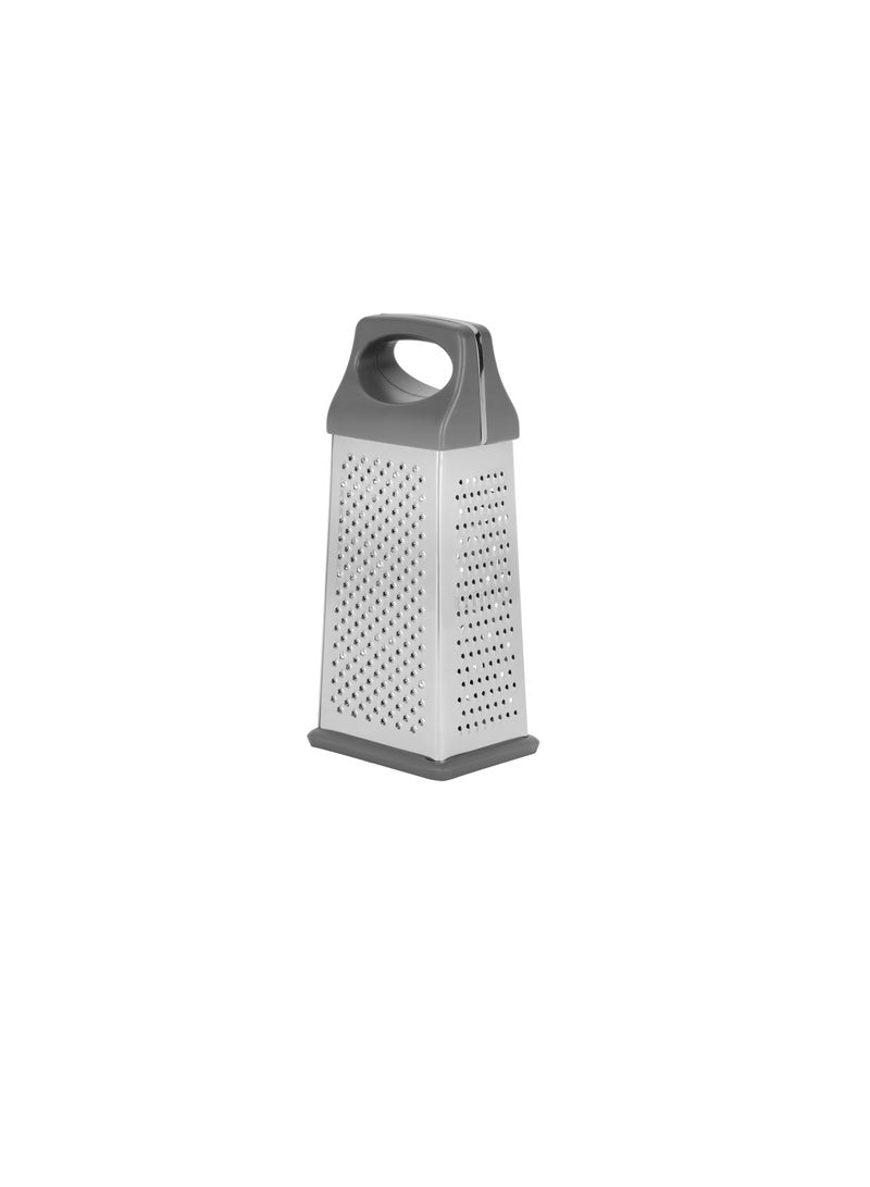 Royalford Stainless Steel 4-Sided Grater- RF12344/ with TPR Base and PP Handle, Light-Weight and Compact Design/ Multiple Grating Style, Suitable for any Kind of Grating Fruits, Vegetables, Cheese Silver - Image 2