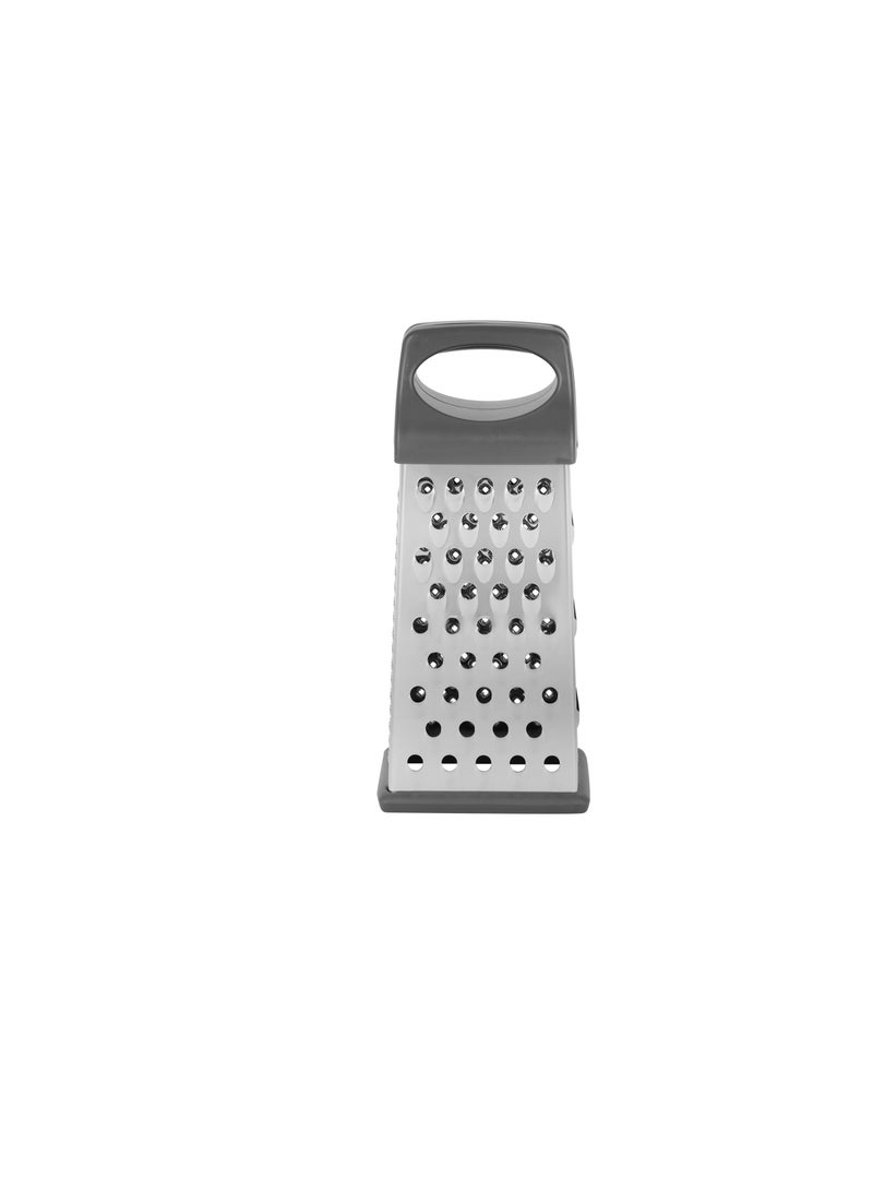 Royalford Stainless Steel 4-Sided Grater- RF12344/ with TPR Base and PP Handle, Light-Weight and Compact Design/ Multiple Grating Style, Suitable for any Kind of Grating Fruits, Vegetables, Cheese Silver - Image 1