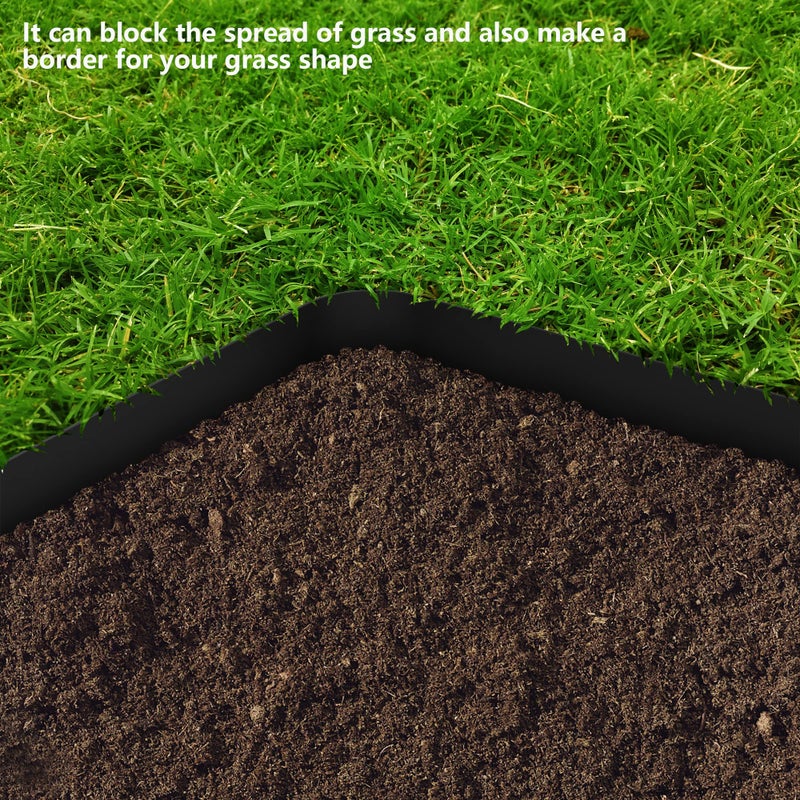 Watayo 50 FT Grass Barrier Landscape Edging Coil - 5 inch Depth Terrace Board Edging - Flexible Garden Bed Weed Barrier for Lawn Area Driveway Path Sidewalk - Image 3