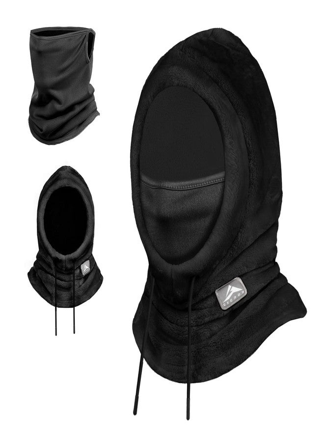 GXCROR Balaclava Ski Mask for Men & Women - Windproof Thermal Fleece Face Mask with Neck Gaiter for Skiing, Snowboarding, Black, One size - Image 1