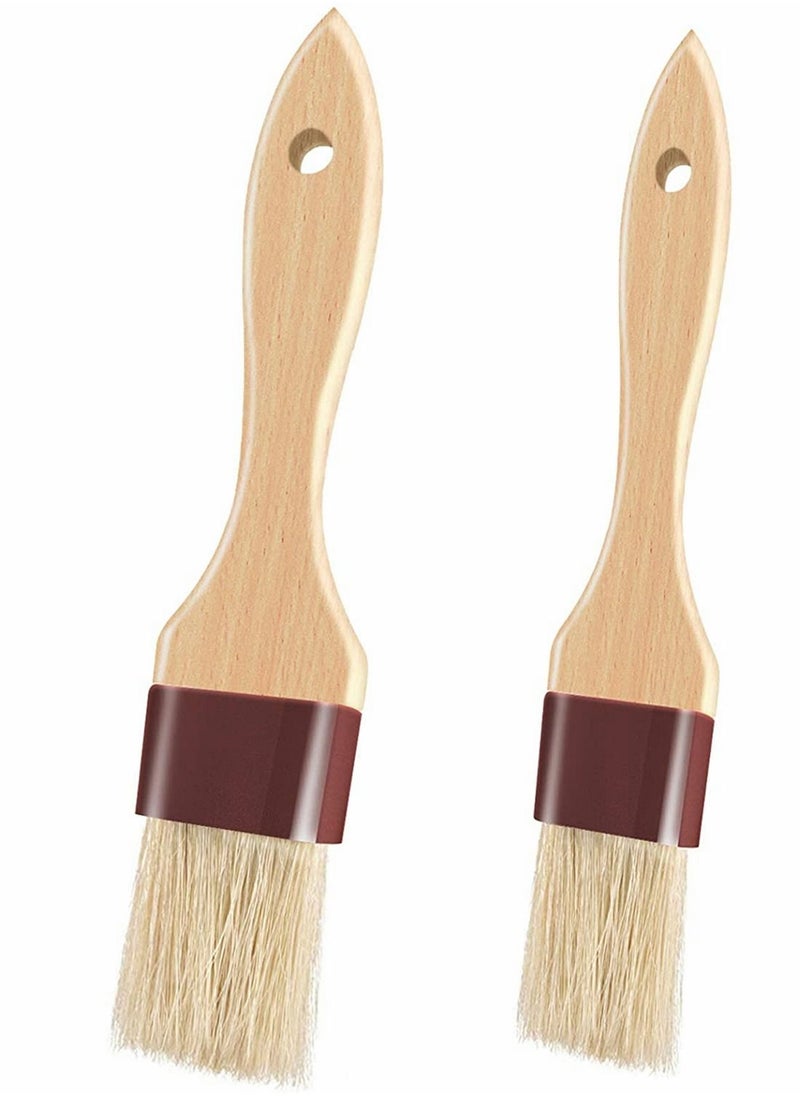 Y&D - Pastry Brush, Baking Basting Brush Beech Hardwood Handles Culinary Oil for Barbecue Butter Grill BBQ Sauce Baster Marinade Kitchen Food Cooking Brushes One Big and Small (2 Pcs) - Image 1