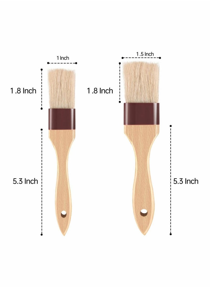 Y&D - Pastry Brush, Baking Basting Brush Beech Hardwood Handles Culinary Oil for Barbecue Butter Grill BBQ Sauce Baster Marinade Kitchen Food Cooking Brushes One Big and Small (2 Pcs) - Image 1