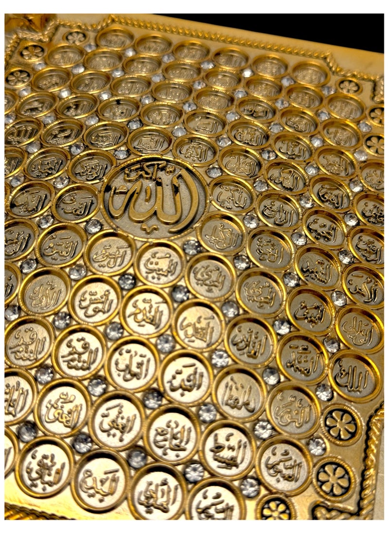 OLUDENIZ - Complete Quran Storage Box Set – Madinah-Printed Quran with Golden Finish in an Elegant Display Case - Image 1