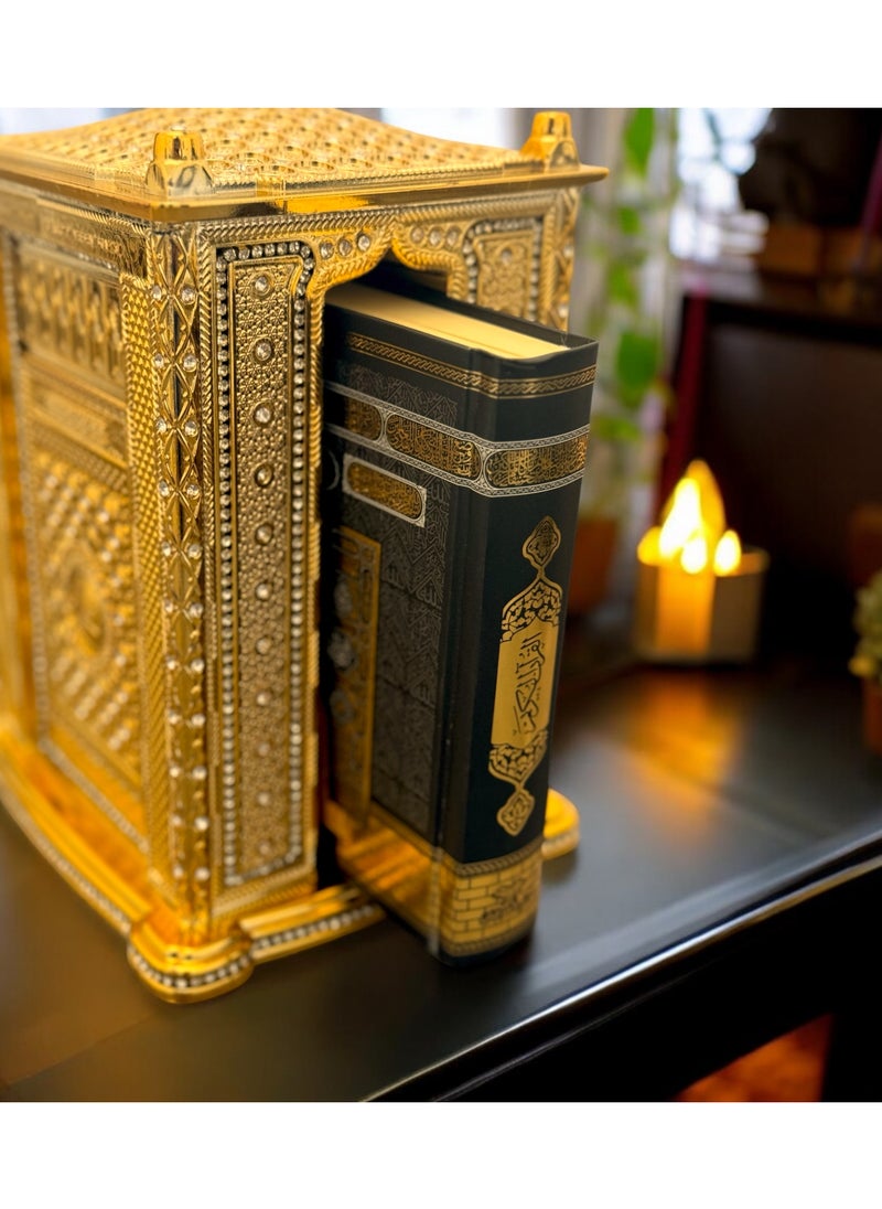 OLUDENIZ - Complete Quran Storage Box Set – Madinah-Printed Quran with Golden Finish in an Elegant Display Case - Image 1