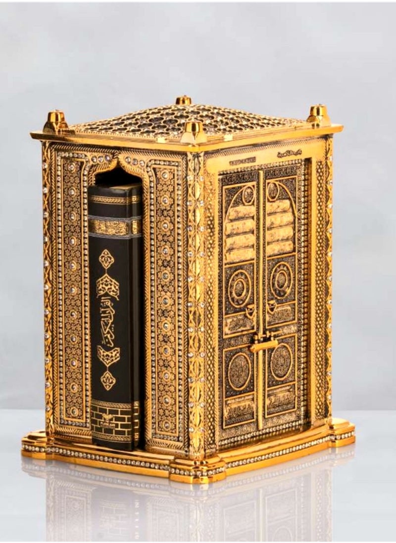 OLUDENIZ - Complete Quran Storage Box Set – Madinah-Printed Quran with Golden Finish in an Elegant Display Case - Image 1