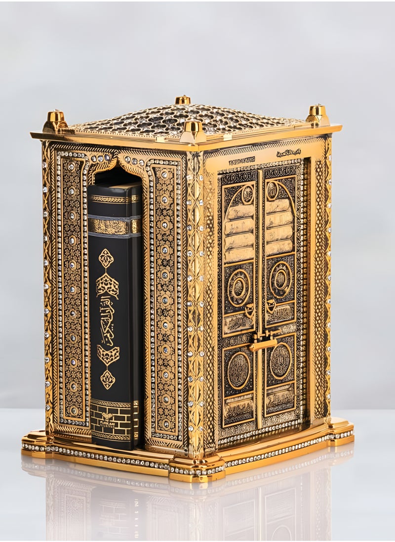 OLUDENIZ - Complete Quran Storage Box Set – Madinah-Printed Quran with Golden Finish in an Elegant Display Case - Image 1