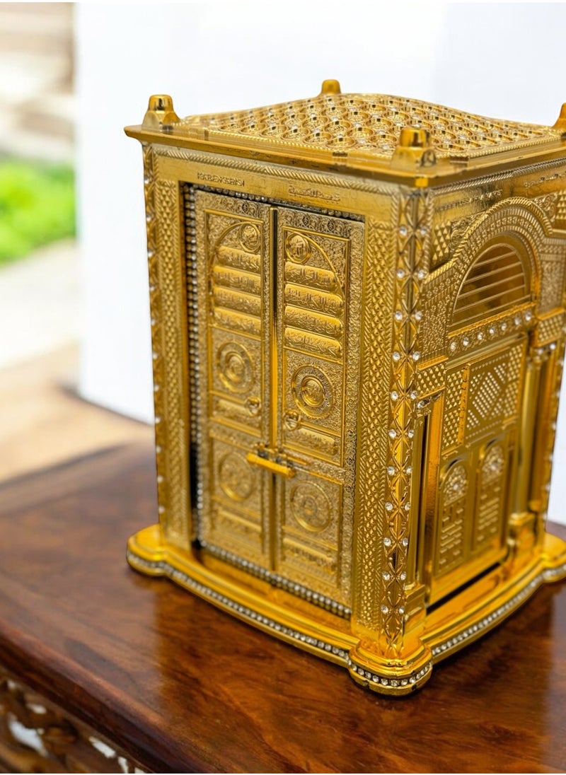 OLUDENIZ - Complete Quran Storage Box Set – Madinah-Printed Quran with Golden Finish in an Elegant Display Case - Image 1