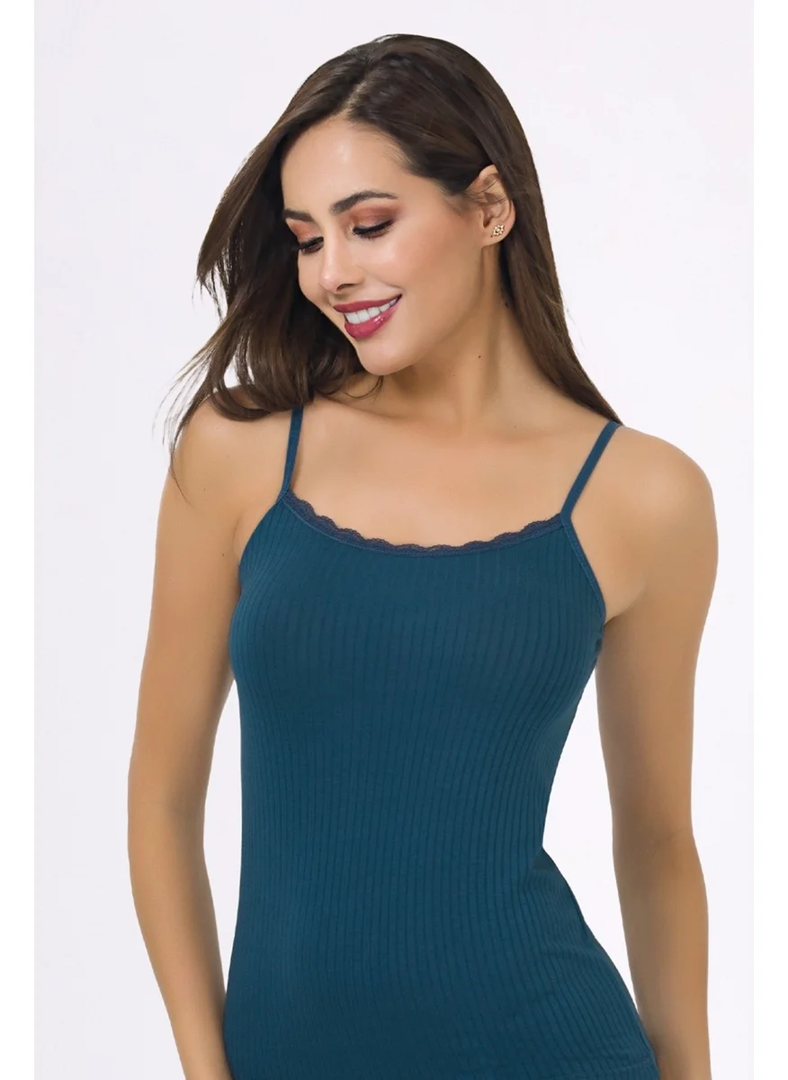 İlke İç Giyim İlke Underwear Women Derby Viscose Lace Rope Suspender Undershirt
