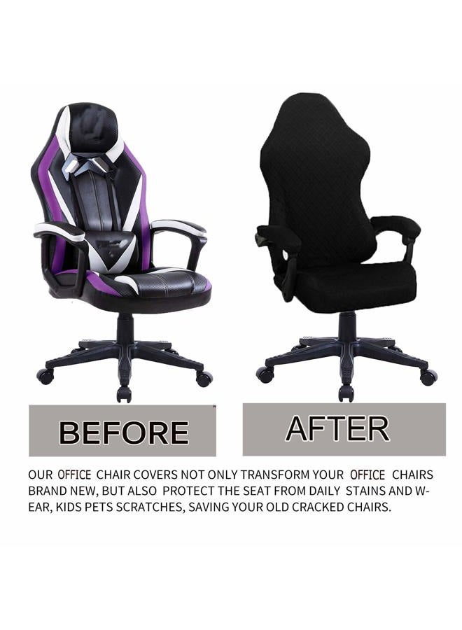 Deisy Dee NO Chair,ONLY Covers Gaming Chair Slipcovers Stretchy Polyester Covers for Reclining Racing Gaming Gaming Chair (Black) - Image 2