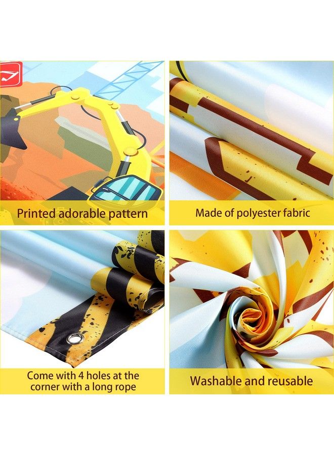 Irenare خلفية عيد ميلاد سعيد للبناء، خلفية شاحنة قلابة، حفارة، رافعة، لافتة حفلة عيد ميلاد، حفارة، شاحنة حفارة، خلفية، دعامات استوديو التصوير، طاولة كعكة، زينة عيد ميلاد للأطفال - Image 4