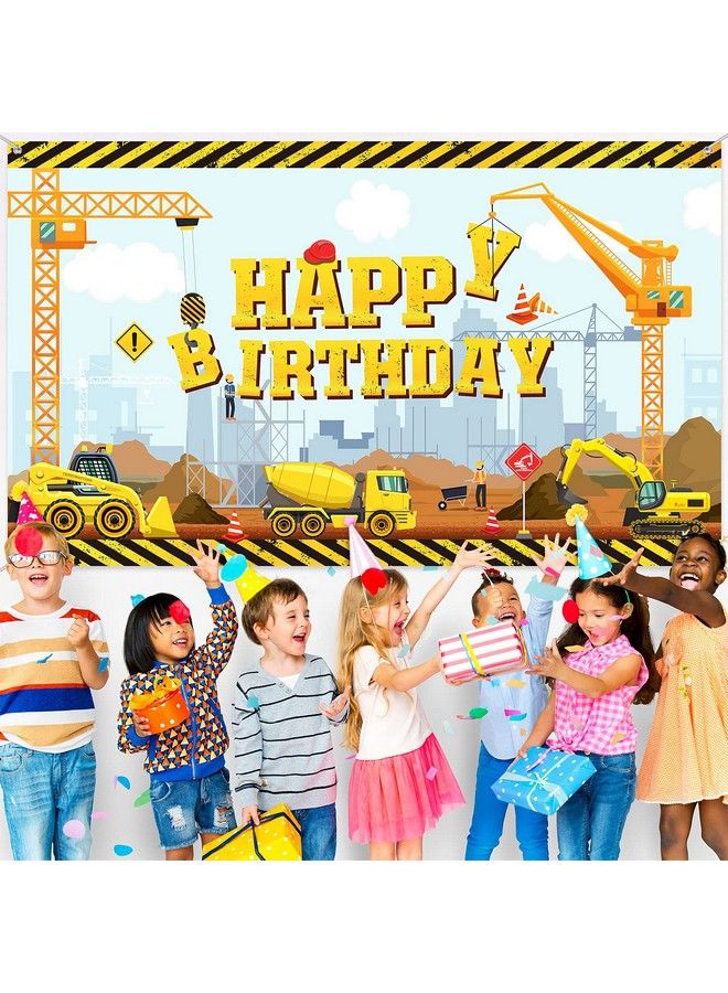 Irenare خلفية عيد ميلاد سعيد للبناء، خلفية شاحنة قلابة، حفارة، رافعة، لافتة حفلة عيد ميلاد، حفارة، شاحنة حفارة، خلفية، دعامات استوديو التصوير، طاولة كعكة، زينة عيد ميلاد للأطفال - Image 5