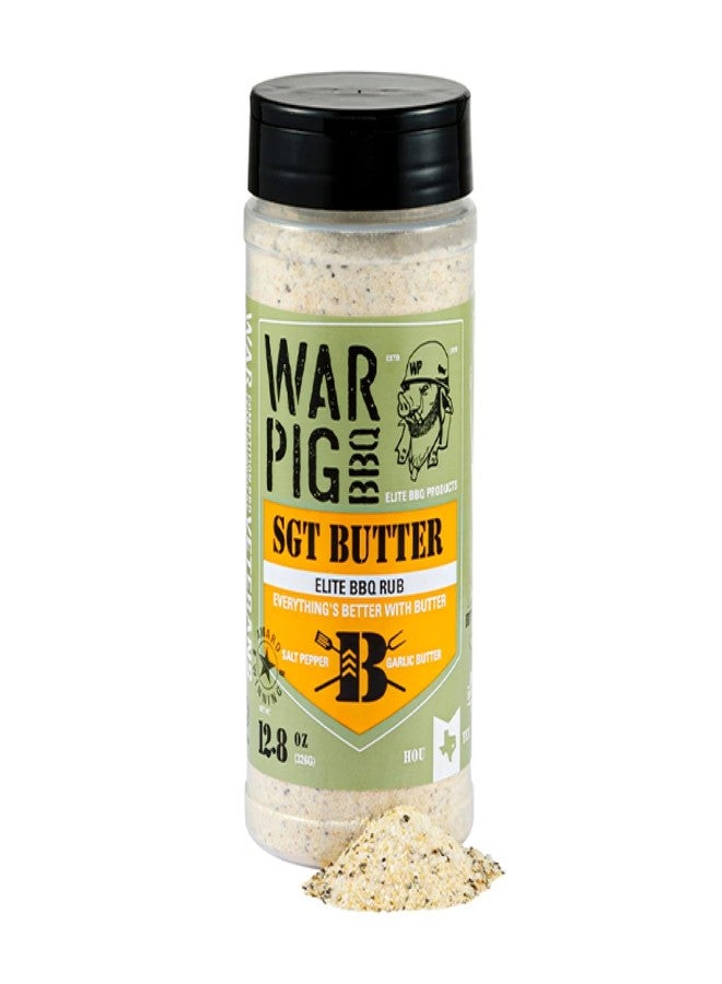 WP WarPig BBQ Sgt Butter Elite BBQ Rub| Championship All Purpose Seasoning for Beef, Steak, Burgers, Seafood, and Chicken | 12.8 Ounces - Image 1