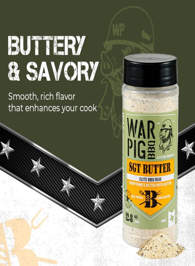 WP WarPig BBQ Sgt Butter Elite BBQ Rub| Championship All Purpose Seasoning for Beef, Steak, Burgers, Seafood, and Chicken | 12.8 Ounces - Image 2