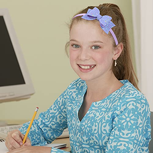 XIMA Bows Headbands For Girls,Kids Headbands 3.5 inch Sequin Glitter Hairband With Bow Little Girls Hair Bands,Pack of 10 - Image 4