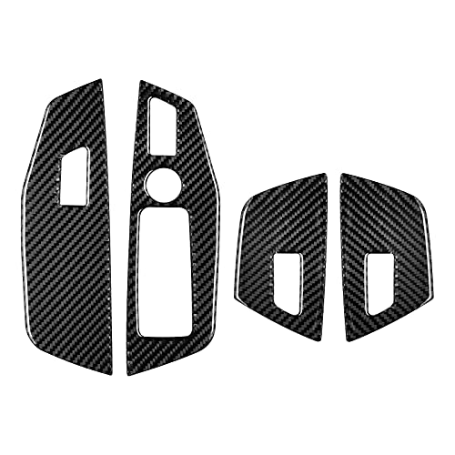 BLAKAYA Compatible with Carbon Fiber Door Window Control Panel Door Window Switch Frame Decoration Trim Cover Interior Decoration Stickers for BMW X3 G01 G08 2018 2019 2020 2021 (4PCS Black) - Image 2