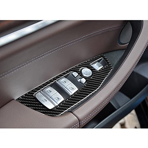 BLAKAYA Compatible with Carbon Fiber Door Window Control Panel Door Window Switch Frame Decoration Trim Cover Interior Decoration Stickers for BMW X3 G01 G08 2018 2019 2020 2021 (4PCS Black) - Image 4