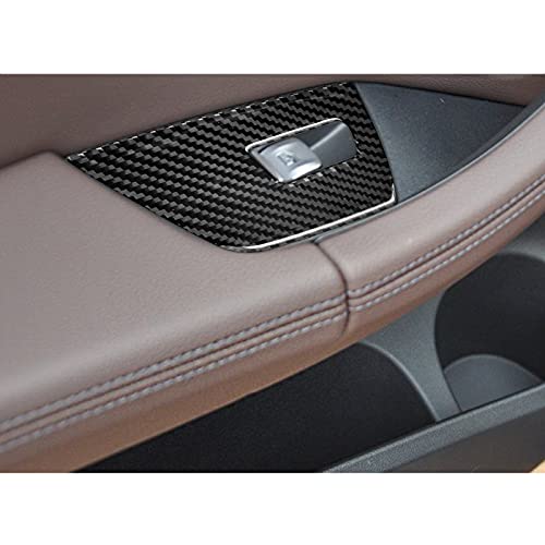 BLAKAYA Compatible with Carbon Fiber Door Window Control Panel Door Window Switch Frame Decoration Trim Cover Interior Decoration Stickers for BMW X3 G01 G08 2018 2019 2020 2021 (4PCS Black) - Image 5