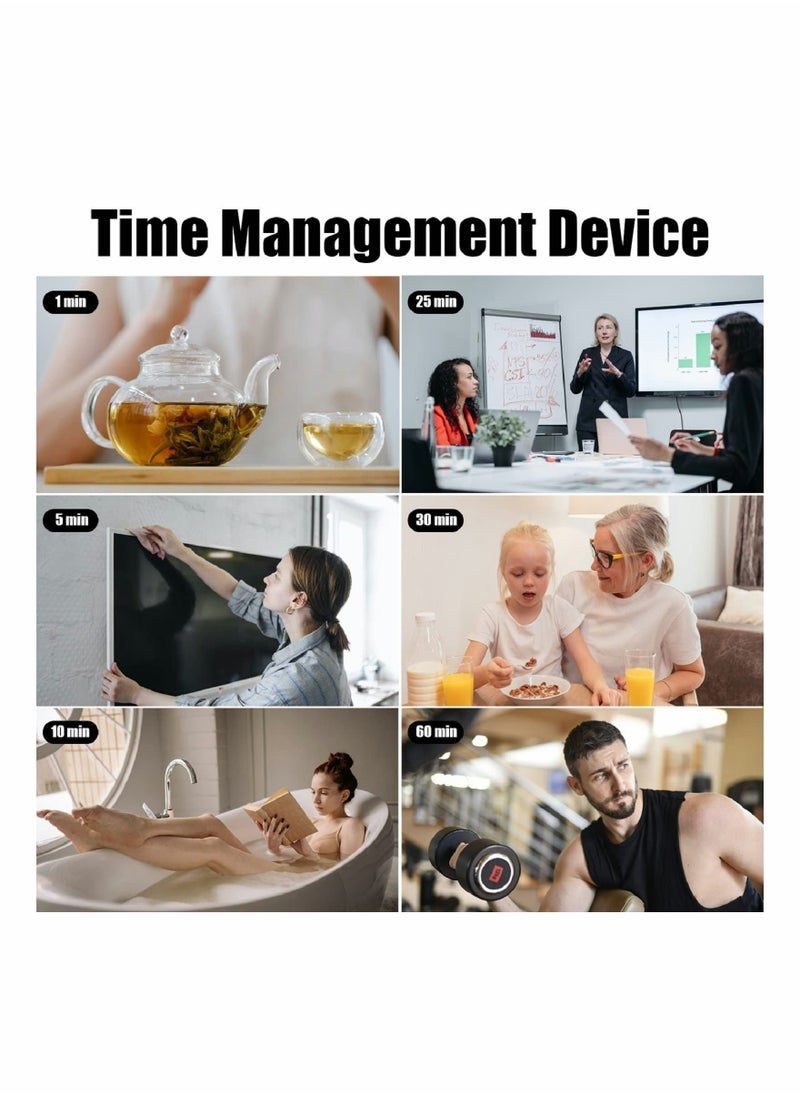 Hexagon Flip Timer with Mute & Alarm Function- Kitchen Timer Easy to Use - Time Management Pomodoro Timer for Kids - Magnetic Cube Timer for Classroom Cooking Studying Working- White