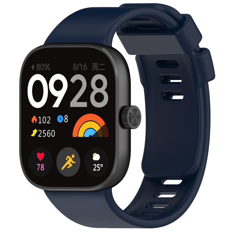 erorex For Redmi Watch 5 / Watch 4 Solid Color Silicone Sports Watch Band(Dark Blue) - Image 1