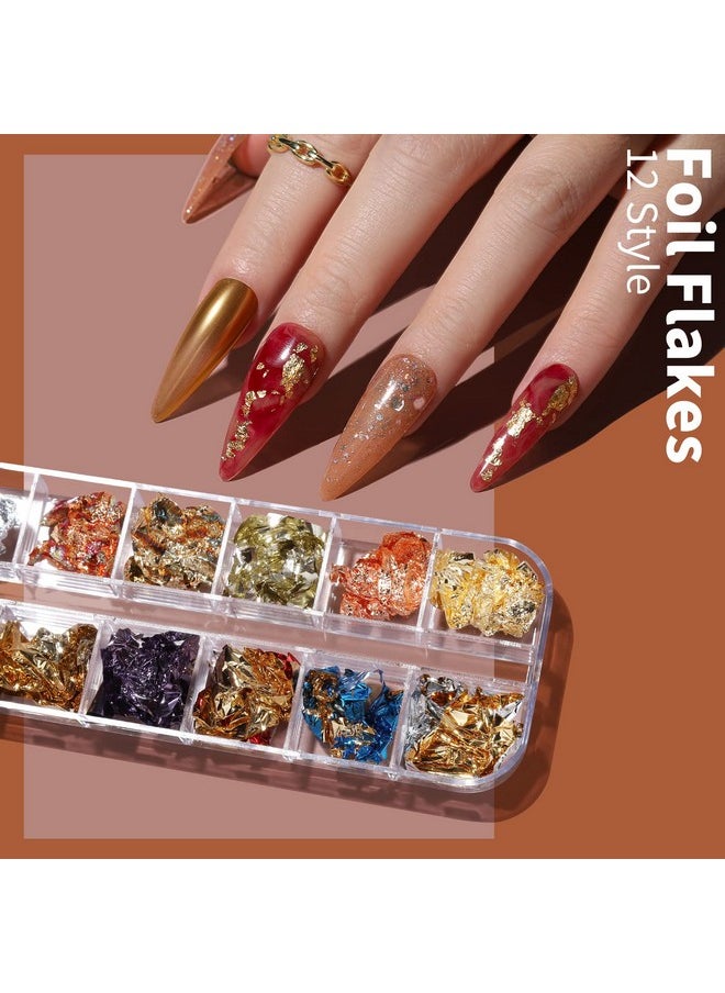FANDAMEI - FANDAMEI Nail Art Brushes Set, Nail Art Kit, Nail Design Kit, Nail Art Dotting Pens, Nail Stickers, Butterfly Nail Art Sequins, Nail Foils, Nail Art Flakes Iridescent, Rhinestones For Nails - Image 1