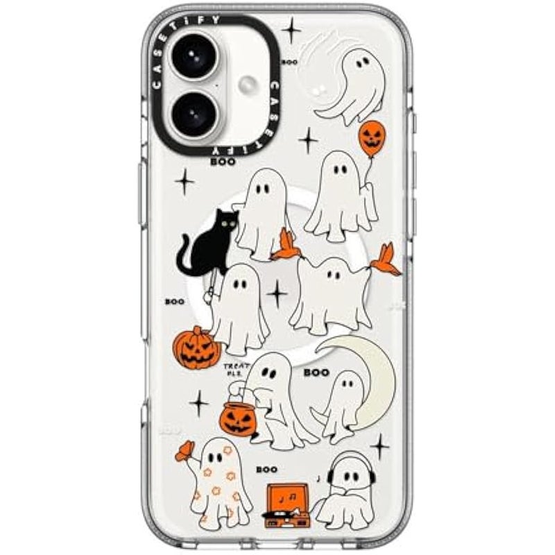 Casetify Clear iPhone 16 Plus Case 【Not Yellowing / 6.6 ft. 3X Military Grade Drop Protection/Magsafe】 - Boo Things - Clear - Image 1