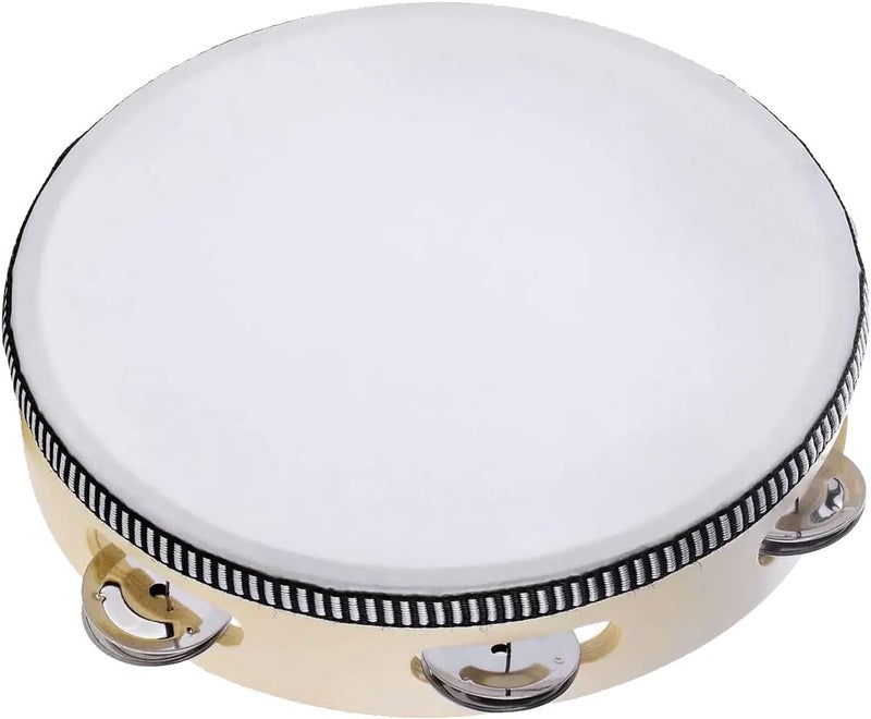 MIVIDE Tambourine, Wooden Tambourine, Music Instruments for Children and Adults (6 Inches, 7 Inches and 10 Inches) Pack of 3 - Image 5