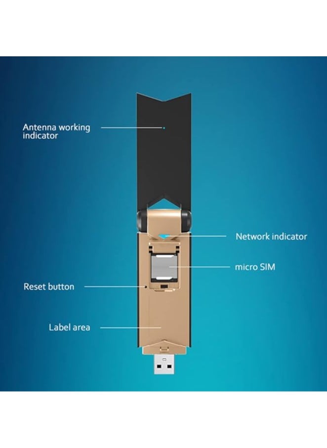 General - 4G LTE USB Modem Dongle Router with Wi-Fi Access Point, 4G Modem Wireless WiFi Hotspot Router, SIM Card Slot Unlock for PC Desktop Laptop Tablet - Image 1