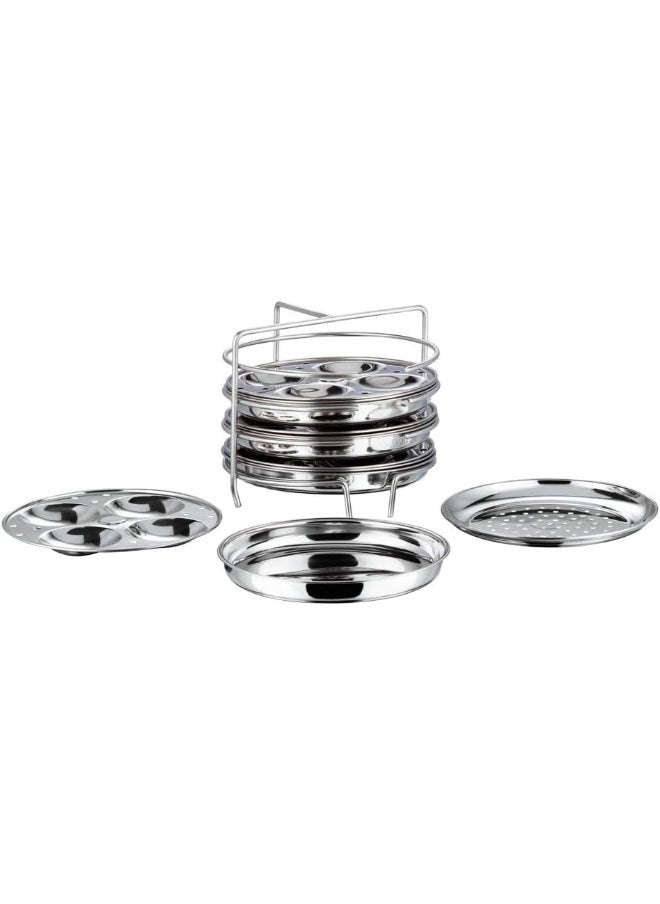 VINOD - Vinod Stainless Steel Multipurpose Pot Small - 3 Idly / 3 Dhokla Stand, VIC002, Cooker, Idli Maker, Steamer - Image 1