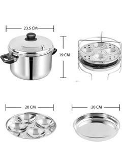 VINOD Vinod Stainless Steel Multipurpose Pot Small - 3 Idly / 3 Dhokla Stand, VIC002, Cooker, Idli Maker, Steamer  - Image 3