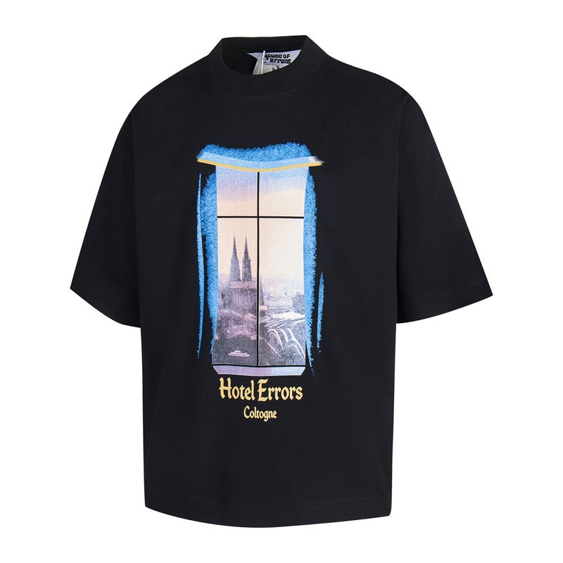 House Of Errors Cologne Cathedral City Street Scene Limited Edition Printed Short-Sleeve T-Shirt For Men And Women Trendy High Street Fashion - Image 1