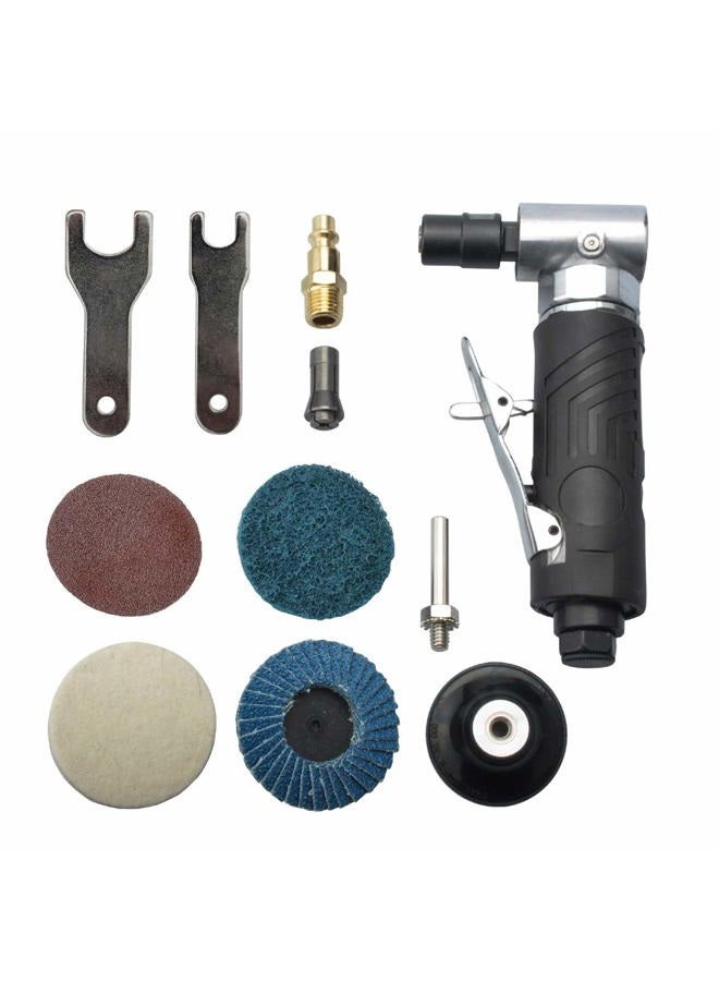 PROSHI 1/4 inch angle air die grinder with 4 pcs 2" roll lock sanding discs - Image 1
