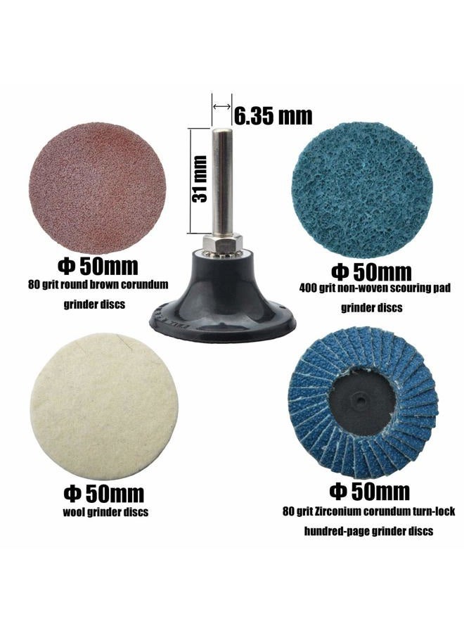 PROSHI 1/4 inch angle air die grinder with 4 pcs 2" roll lock sanding discs - Image 2